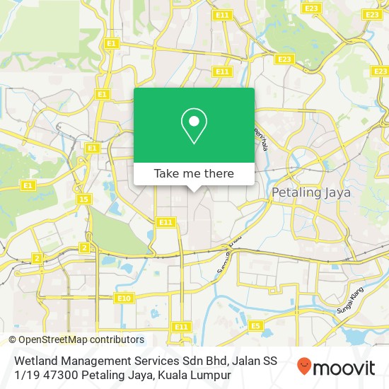 Peta Wetland Management Services Sdn Bhd, Jalan SS 1 / 19 47300 Petaling Jaya