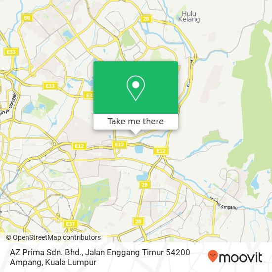 AZ Prima Sdn. Bhd., Jalan Enggang Timur 54200 Ampang map