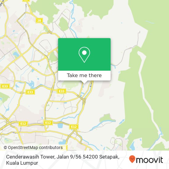Peta Cenderawasih Tower, Jalan 9 / 56 54200 Setapak