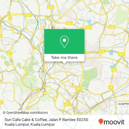 Peta Suri Cafe Cake & Coffee, Jalan P Ramlee 50250 Kuala Lumpur