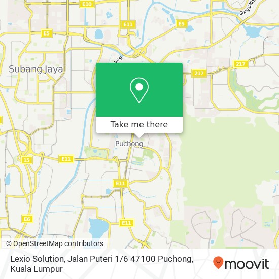 Peta Lexio Solution, Jalan Puteri 1 / 6 47100 Puchong