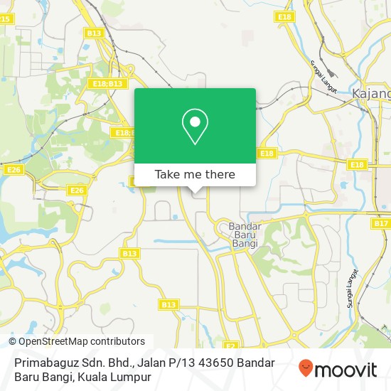 Primabaguz Sdn. Bhd., Jalan P / 13 43650 Bandar Baru Bangi map