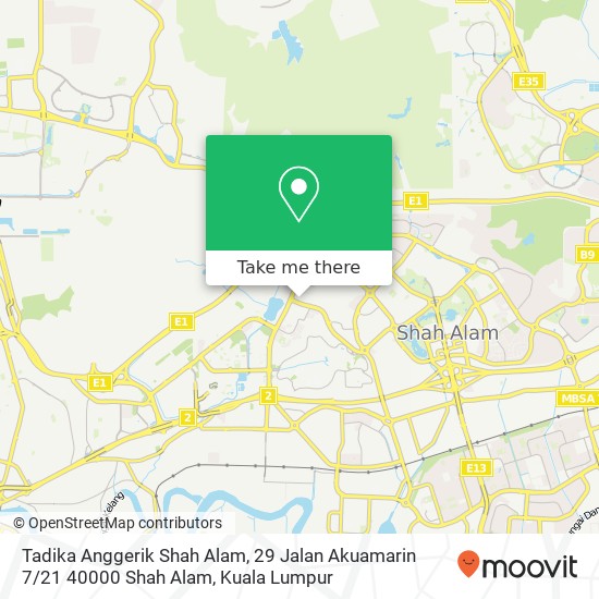 Tadika Anggerik Shah Alam, 29 Jalan Akuamarin 7 / 21 40000 Shah Alam map