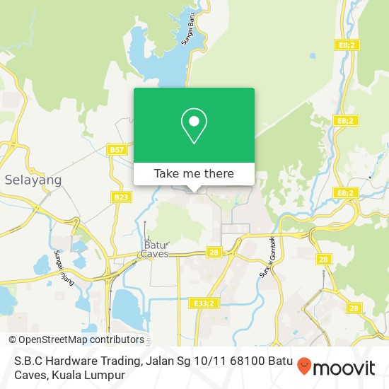 Peta S.B.C Hardware Trading, Jalan Sg 10 / 11 68100 Batu Caves