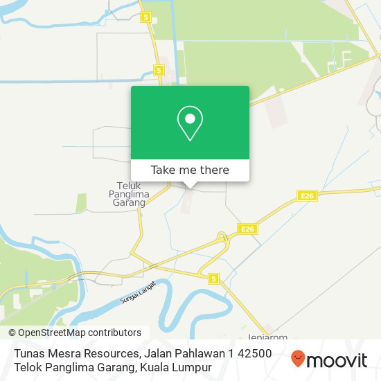 Tunas Mesra Resources, Jalan Pahlawan 1 42500 Telok Panglima Garang map