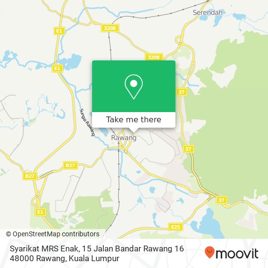 Peta Syarikat MRS Enak, 15 Jalan Bandar Rawang 16 48000 Rawang
