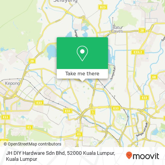 Peta JH DIY Hardware Sdn Bhd, 52000 Kuala Lumpur
