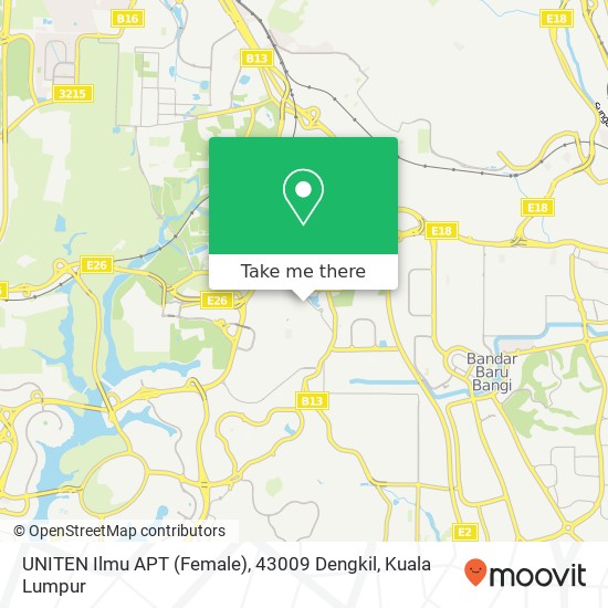 UNITEN Ilmu APT (Female), 43009 Dengkil map