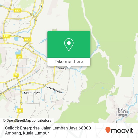 Cellock Enterprise, Jalan Lembah Jaya 68000 Ampang map