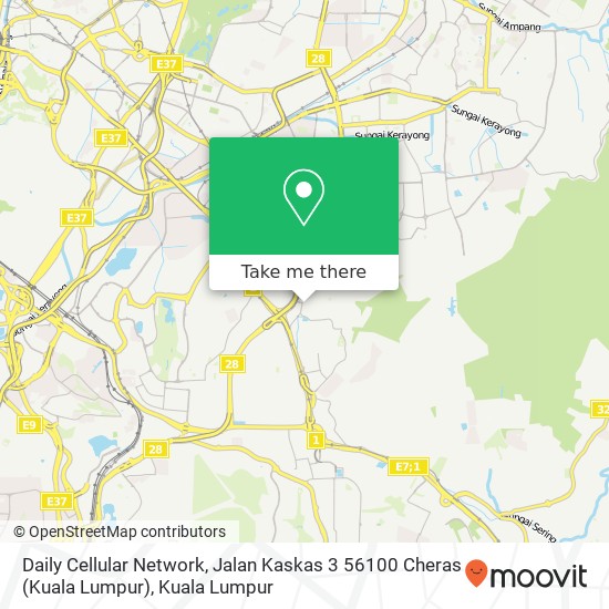 Daily Cellular Network, Jalan Kaskas 3 56100 Cheras (Kuala Lumpur) map