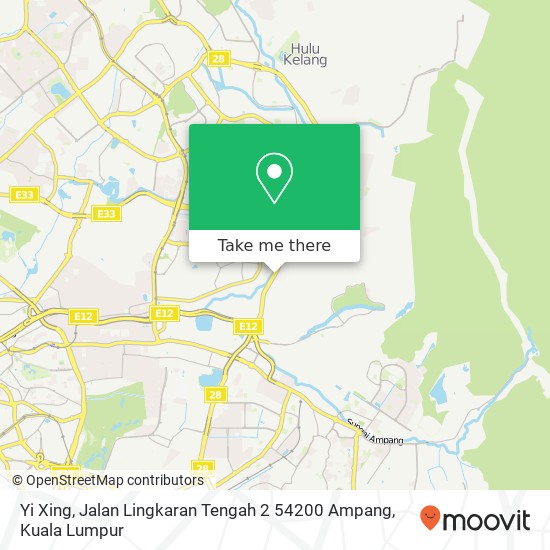 Yi Xing, Jalan Lingkaran Tengah 2 54200 Ampang map