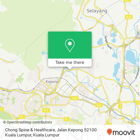 Peta Chong Spine & Healthcare, Jalan Kepong 52100 Kuala Lumpur