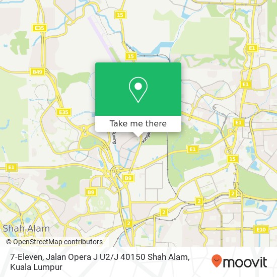 7-Eleven, Jalan Opera J U2 / J 40150 Shah Alam map