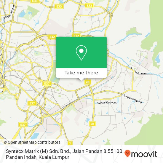 Syntecx Matrix (M) Sdn. Bhd., Jalan Pandan 8 55100 Pandan Indah map