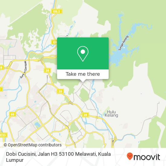 Peta Dobi Cucisini, Jalan H3 53100 Melawati