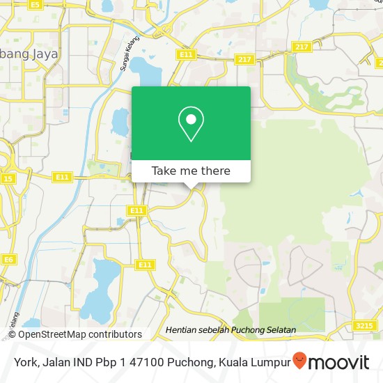 York, Jalan IND Pbp 1 47100 Puchong map