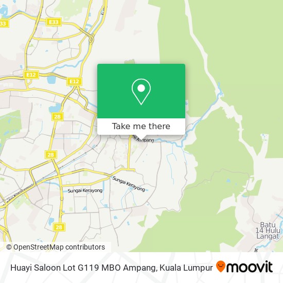 Huayi Saloon Lot G119 MBO Ampang map