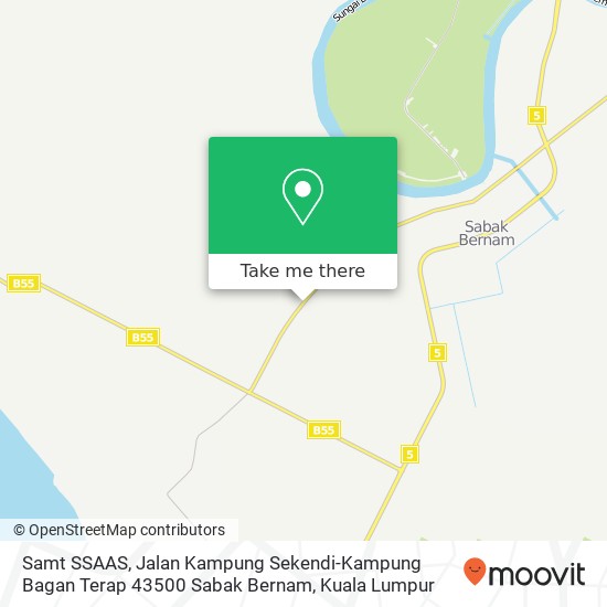 Peta Samt SSAAS, Jalan Kampung Sekendi-Kampung Bagan Terap 43500 Sabak Bernam