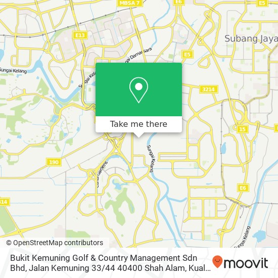 Peta Bukit Kemuning Golf & Country Management Sdn Bhd, Jalan Kemuning 33 / 44 40400 Shah Alam