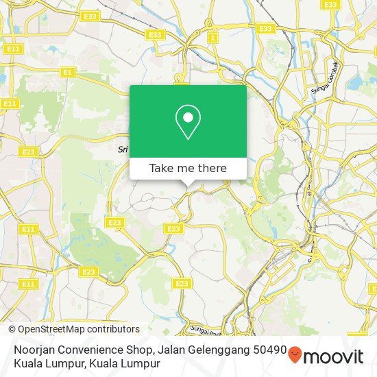 Noorjan Convenience Shop, Jalan Gelenggang 50490 Kuala Lumpur map