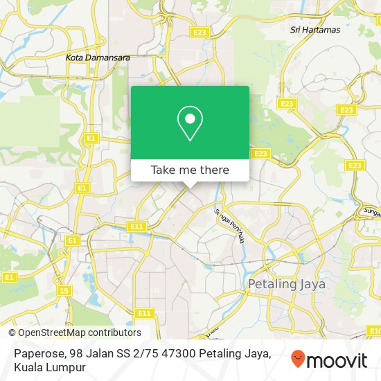 Paperose, 98 Jalan SS 2 / 75 47300 Petaling Jaya map