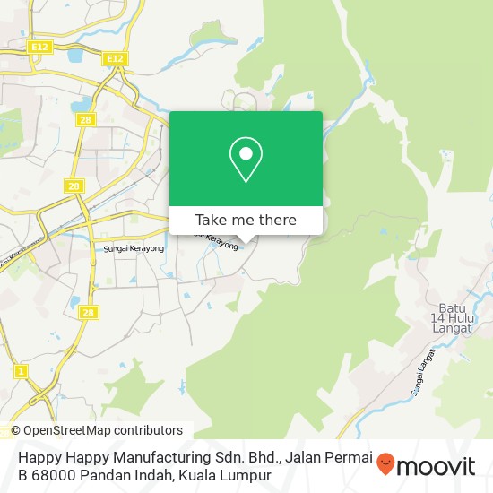 Happy Happy Manufacturing Sdn. Bhd., Jalan Permai B 68000 Pandan Indah map