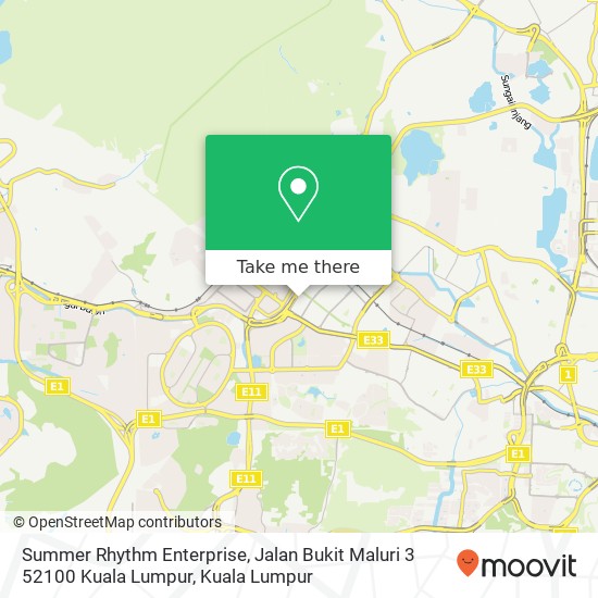 Peta Summer Rhythm Enterprise, Jalan Bukit Maluri 3 52100 Kuala Lumpur