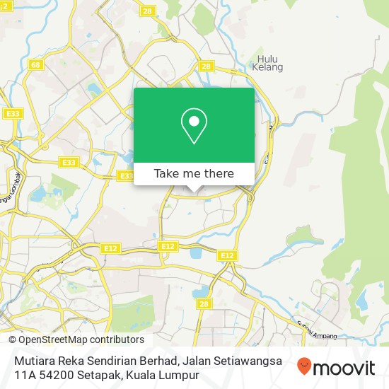 Peta Mutiara Reka Sendirian Berhad, Jalan Setiawangsa 11A 54200 Setapak