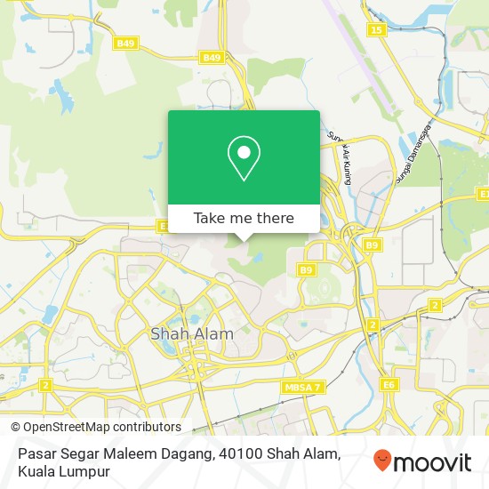 Peta Pasar Segar Maleem Dagang, 40100 Shah Alam