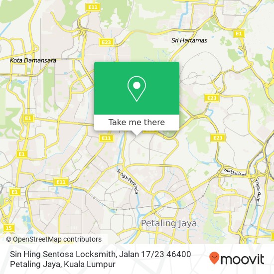 Sin Hing Sentosa Locksmith, Jalan 17 / 23 46400 Petaling Jaya map