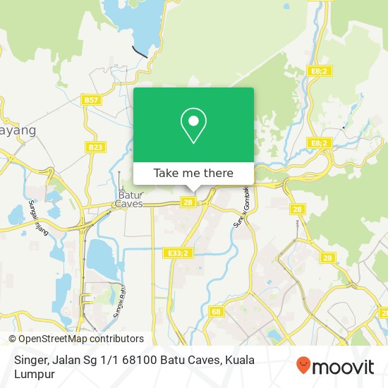 Peta Singer, Jalan Sg 1 / 1 68100 Batu Caves