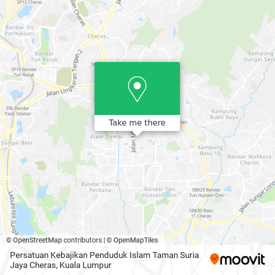 Persatuan Kebajikan Penduduk Islam Taman Suria Jaya Cheras map