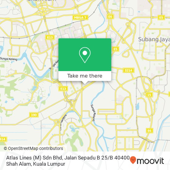 Atlas Lines (M) Sdn Bhd, Jalan Sepadu B 25 / B 40400 Shah Alam map