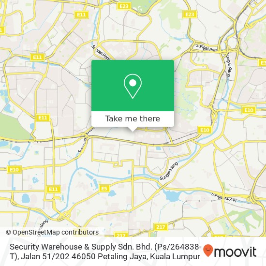 Security Warehouse & Supply Sdn. Bhd. (Ps / 264838-T), Jalan 51 / 202 46050 Petaling Jaya map