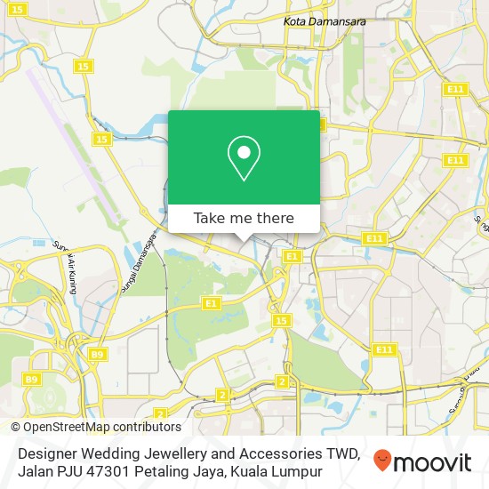 Designer Wedding Jewellery and Accessories TWD, Jalan PJU 47301 Petaling Jaya map