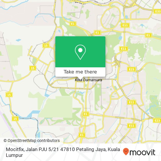 Peta Mocitfix, Jalan PJU 5 / 21 47810 Petaling Jaya