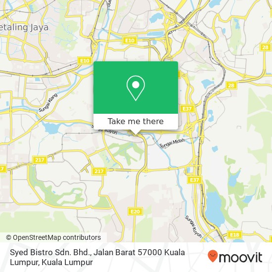 Syed Bistro Sdn. Bhd., Jalan Barat 57000 Kuala Lumpur map