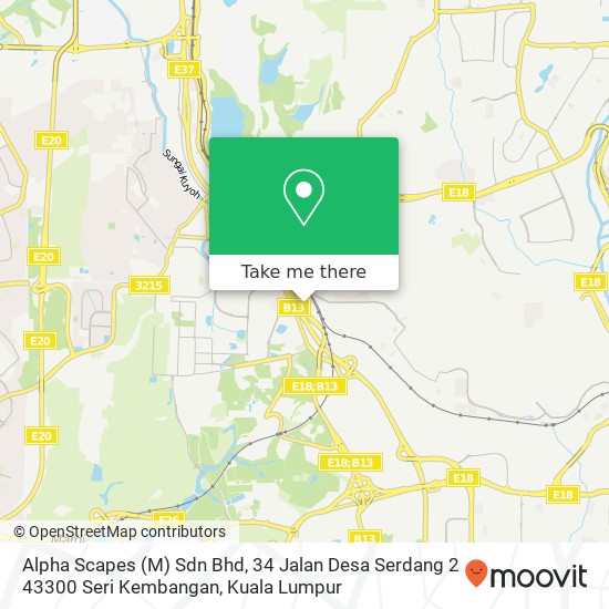 Alpha Scapes (M) Sdn Bhd, 34 Jalan Desa Serdang 2 43300 Seri Kembangan map