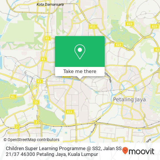 Children Super Learning Programme @ SS2, Jalan SS 21 / 37 46300 Petaling Jaya map