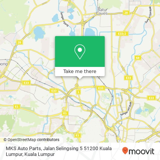 MKS Auto Parts, Jalan Selingsing 5 51200 Kuala Lumpur map