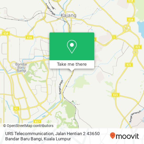 Peta URS Telecommunication, Jalan Hentian 2 43650 Bandar Baru Bangi