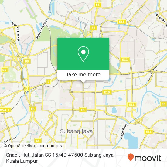 Snack Hut, Jalan SS 15 / 4D 47500 Subang Jaya map