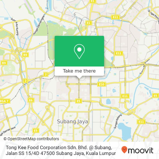 Tong Kee Food Corporation Sdn. Bhd. @ Subang, Jalan SS 15 / 4D 47500 Subang Jaya map