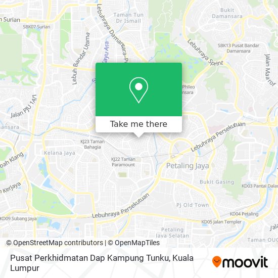 Peta Pusat Perkhidmatan Dap Kampung Tunku