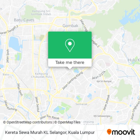 Peta Kereta Sewa Murah KL Selangor