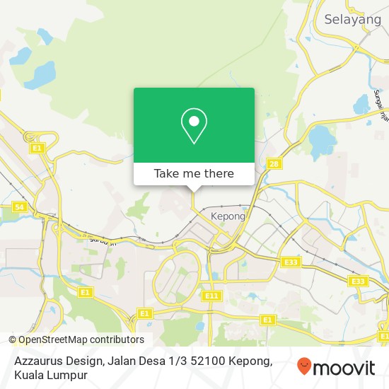Peta Azzaurus Design, Jalan Desa 1 / 3 52100 Kepong