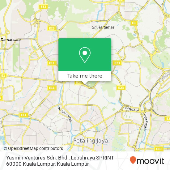 Yasmin Ventures Sdn. Bhd., Lebuhraya SPRINT 60000 Kuala Lumpur map