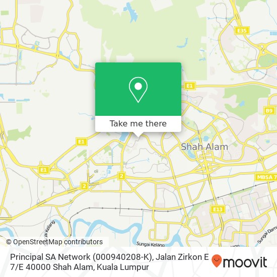 Principal SA Network (000940208-K), Jalan Zirkon E 7 / E 40000 Shah Alam map