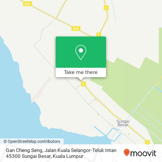 Peta Gan Cheng Seng, Jalan Kuala Selangor-Teluk Intan 45300 Sungai Besar