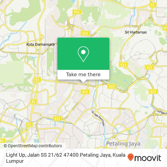 Peta Light Up, Jalan SS 21 / 62 47400 Petaling Jaya